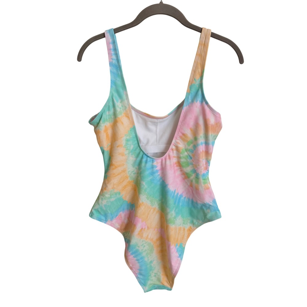 Stoney Clover Lane x Target Tie Dye One Piece Swimsuit Pastel Large High Cut - Picture 4 of 5